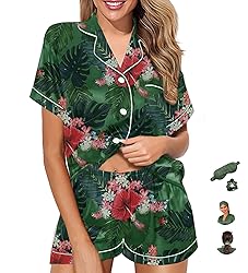 WJing Yi Jia Womens Pajama Sets XS-4XL Silk Satin