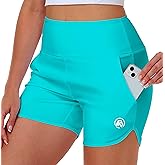 AOBUTE Womens High Waisted Swim Board Shorts UPF 50+ Quick Dry Swim Trunks with Pockets
