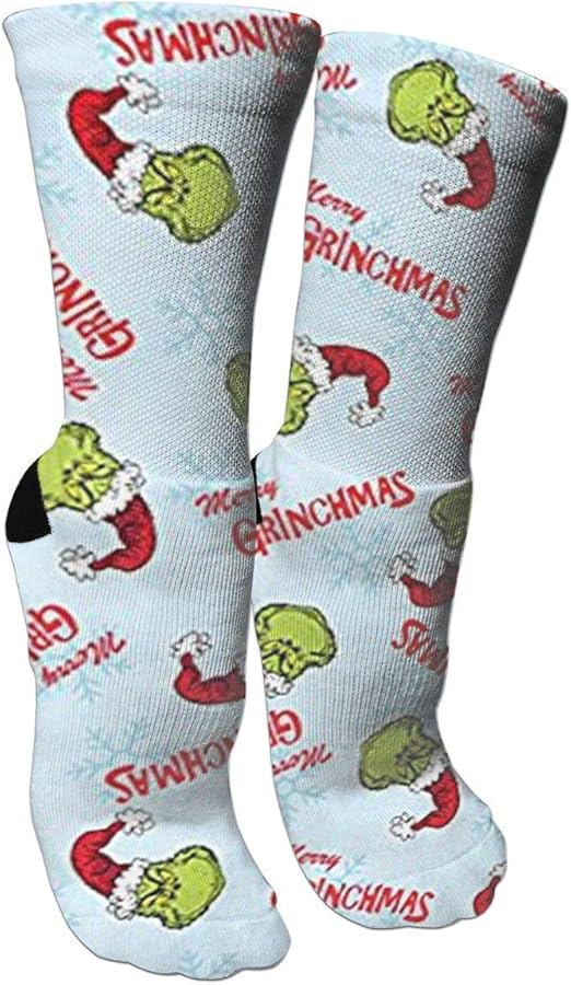 Christmas Merry Grinchmas Blue Graduated Compression Socks for Men