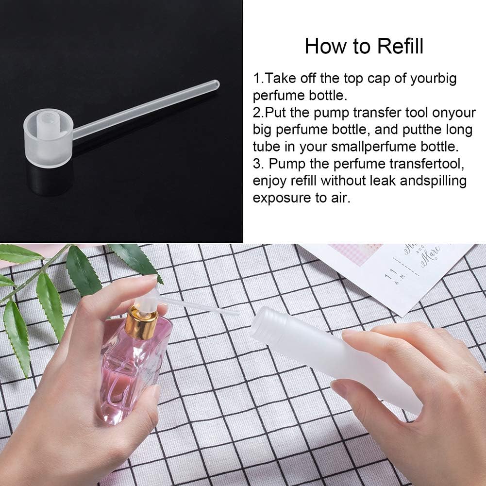 BENECREAT 12PCS 30ml Mini Plastic Spritzer Bottle Frosted Fine Mist Spray Tubes, 2PCS Transfer Pumps, 4PCS Funnels and 4PCS Pipettes for Perfume Lotion Liquids: Everything Else