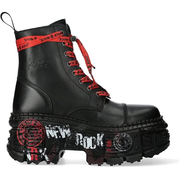 Amazon.com | New Rock Boots WALL1473-S3 Unisex Metallic Black