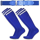 Lalune Duciel Youth Baseball Belt & Socks Combo Set, Team Sport Athletic Softball Socks for Youth Boys Girls