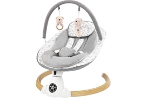 SUIHUOOO Baby Swing for Infants with 5 Swing Speeds, Portable Electric Baby Swing with Bluetooth, Remote Control & Touch Panel, 5-Point Harness,Indoor & Outdoor Use