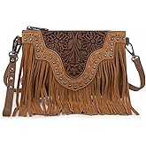 Trinity Ranch Floral Crossbody Bags for Women Tooled Western Clutch Wristlet Purses