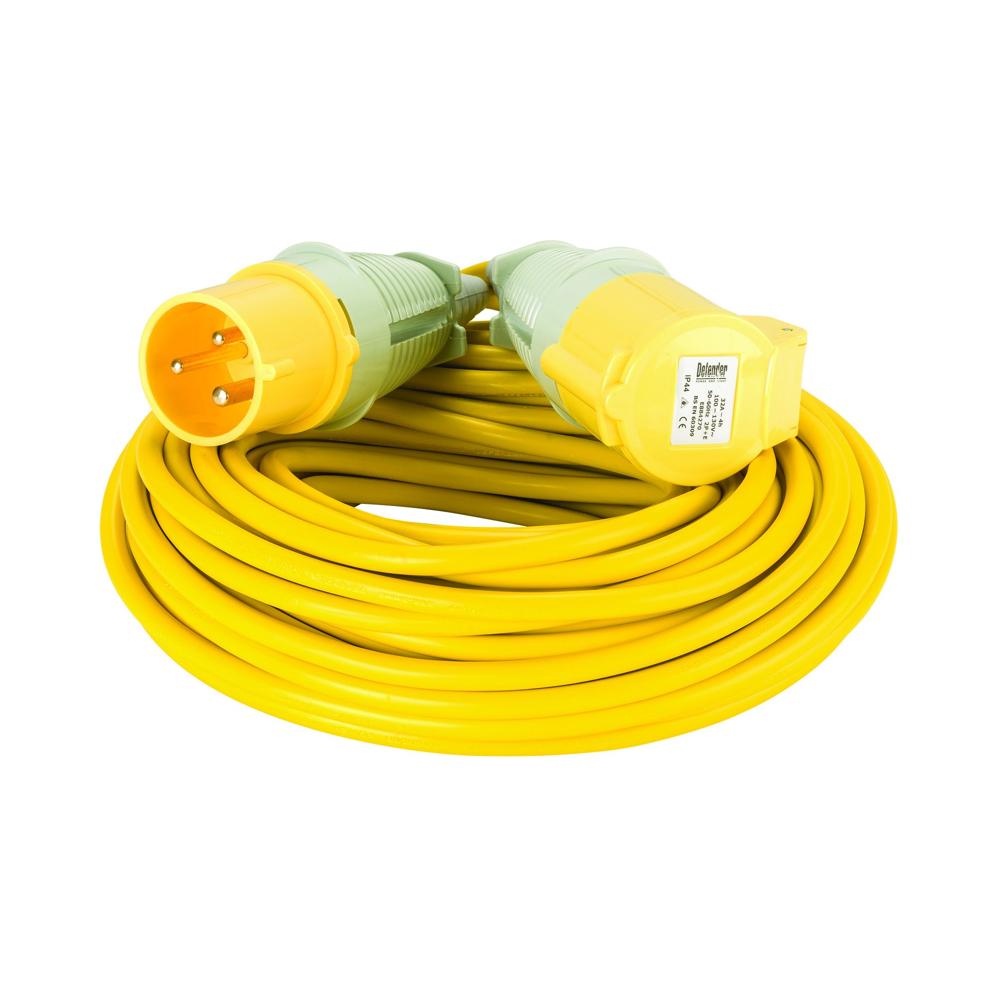 Defender E85249 25 m 32 A 2.5 mm 110 V Extension Lead Cable - Yellow