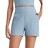 G4Free Comfy Ribbed Womens Shorts Dressy Casual High Waisted Athletic Lounge Trouser Shorts with Side Pockets