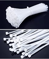 Qrity 200pk 3.6mm x 250mm White Nylon Cable Ties Self-Locking Zip Wraps view 11