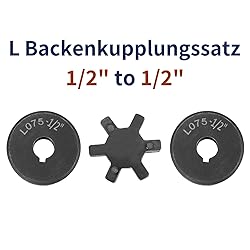 uxcell 1/2" to 1/2" L075 Flexible 3-Piece L-Jaw