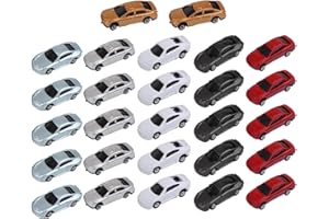 50 Pcs N Scale 1:150 Plastic Model Cars for Railway Building Layout, Compatible with Model Train Scene Street Scenery and Out