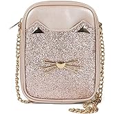 Sparkly Girls Purse and Birthday Gifts for Youth Girls Teens and Kids, Small Kawaii Cat Purse and Kitty Bag Crossbody | Aged 8-25, Roomy Fit Phone, Zipper Closure, Comfy Wear