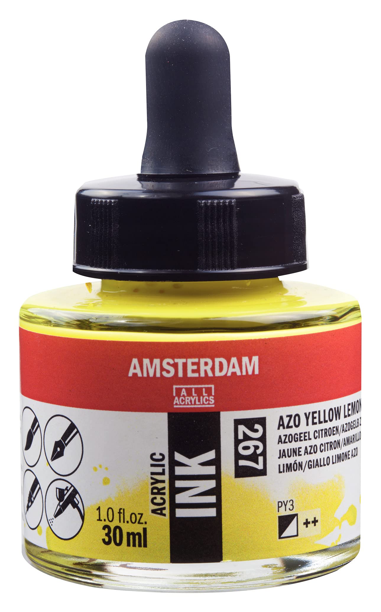 Amsterdam Acrylic Ink Bottle 30 ml Azo yellow lemon 267 (17202670)