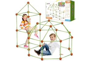 YEEBAY Fort Building Kit for Kids 4,5,6,7,8+Year Old Boys & Girls, 140 pcs, Creative STEM Building Toys for DIY Castles, Tunnels, Play Tent, Ideal Gift for Aged 5-8