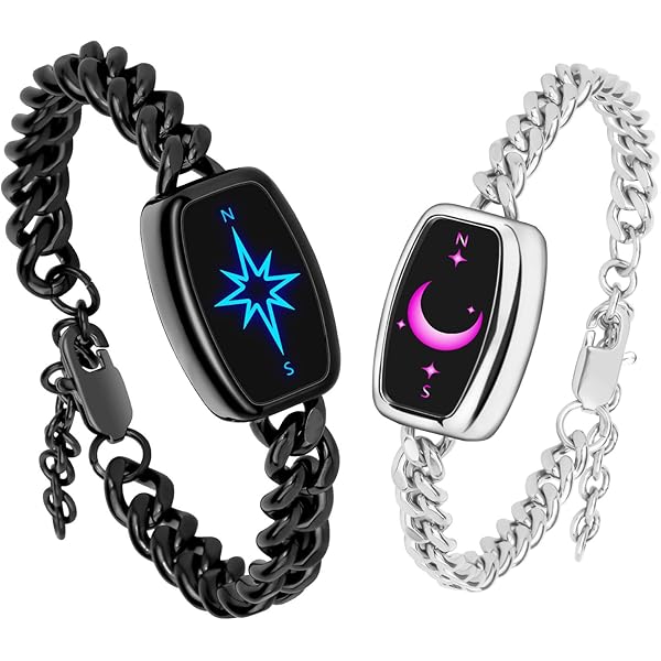 Amazon.com: Long Long Distance Touch Bracelets,Vibration & Light up Couples  Bracelets, Remote Smart Matching Couples Black silver Bracelet for Couples  Long Distance Relationship Girlfriend Boyfriend Xmas Gifts: Clothing, Shoes  & Jewelry