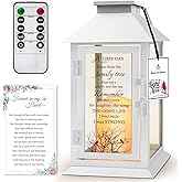 HN HAIINAA Memorial Lantern Bereavement Gifts in Memory of Loved One - Remembrance Sympathy Gifts for Loss of Mother or Father with LED Candle and Remote