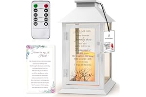 HN HAIINAA Memorial Lantern Bereavement Gifts in Memory of Loved One Memorial Gifts for Loss of Mother Loss of Father Remembrance Sympathy Gifts for Loss of Loved One with LED Candle and Remote