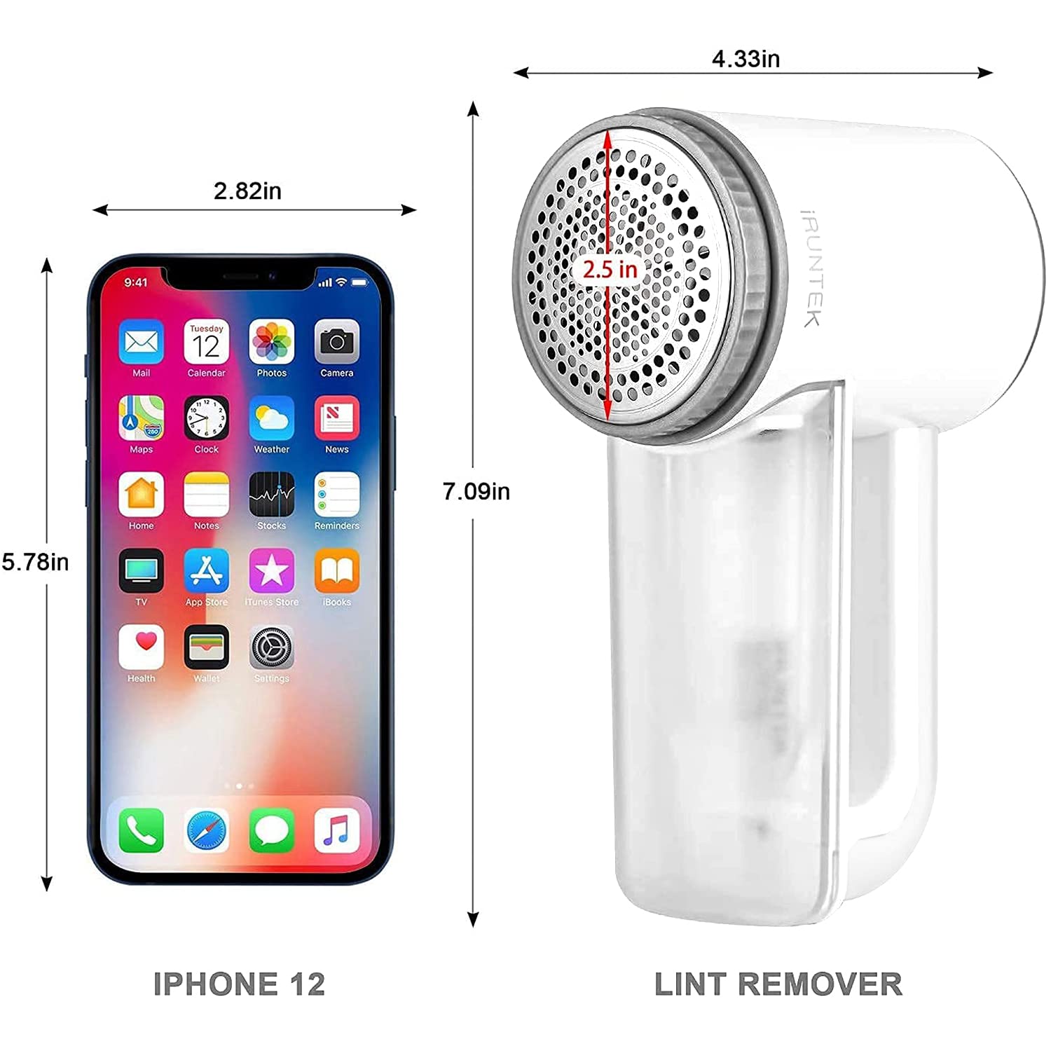 iRUNTEK Rechargeable Fabric Shaver, Electric Commercial Lint Remover with LED Display & Big Trash Box, 3-Speeds for Removing Fuzz and Pill from Clothes, Furniture, Sweater, Couch and Blanket, Silver