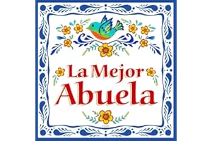 Essence of Europe Gifts La Mejor Abuela Regalo Para Abuela Cute Latino Gift Idea & Hispanic Gift for Grandmas Kitchen Unique Ceramic Decorative Wall 6x6 Tile