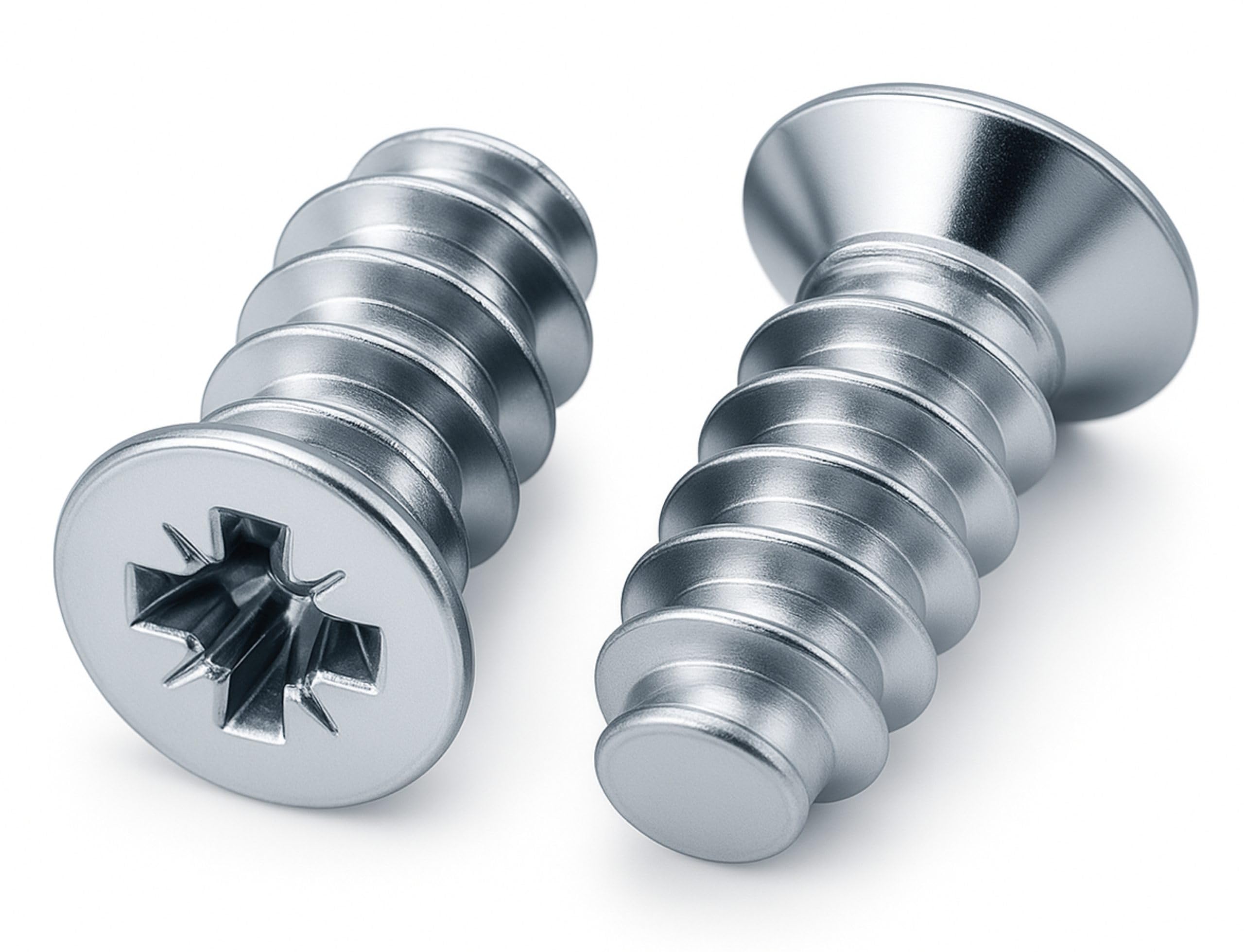 HEXATON Euro Screws 6 x 11.5 mm - 50 Pieces - Countersunk Head - Pozidriv - Zinc Plated - Furniture Screws for Hinges, Drawer Guides