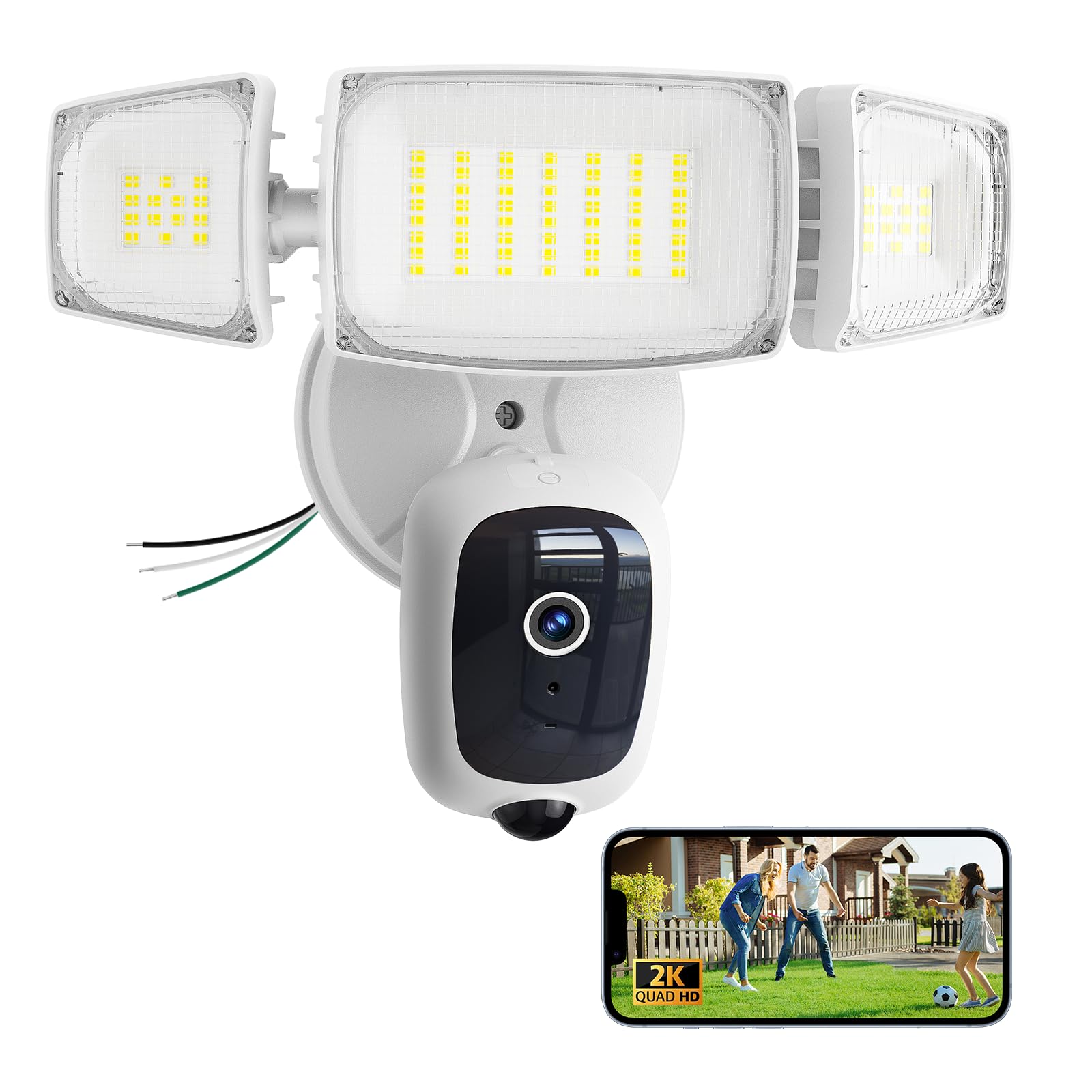 Photo 1 of Olafus Floodlight Camera Outdoor – 2K QHD Security Cam with Motion-Activated Flood Lights, Custom Detection Zones, Color Night Vision, 2-Way Talk & 55W Dimmable Lighting White
