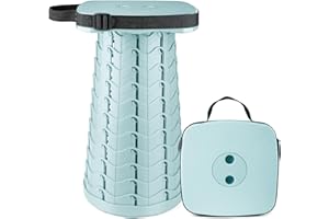 maliven Collapsible Camping Stool Seat, Square Portable Folding Stool, Lightweight Sturdy Foldable Stool for Camp Fishing Picnic, Max Load 550 lb, Ice-Cream