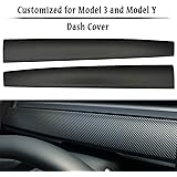 LMZX Tesla Model 3 Model Y Dashboard Cover Wrap ABS Matte Carbon Fiber Pattern Dash Cover Wrap Cap for Tesla Model 3 2017-202