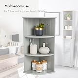VonHaus Corner Shelf Unit Grey 3 Tier Wall Mounted or Freestanding view 6