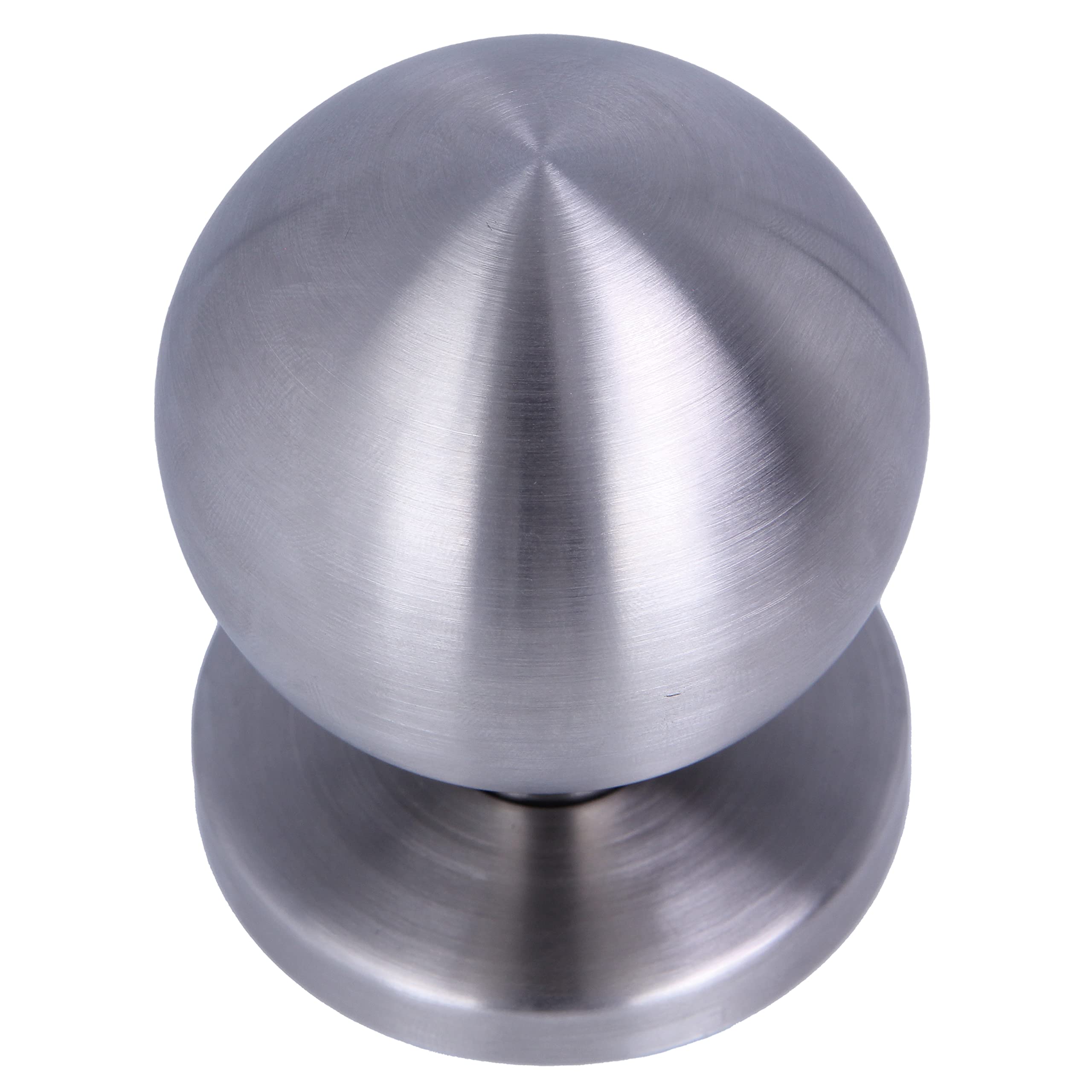 Amig - Round Door Knob for Main Entrance Doors | Handle for Front Door | Handle Diameter 70 mm | Stainless Steel 18/8 | Silver | Includes Mounting Screw and Nut