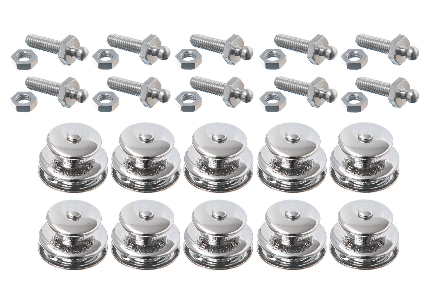 New Marine Pack of 10 TENAX® upper parts, large + 10 TENAX® threaded screws M5 x16