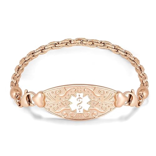 Custom Engraved Medical Alert Bracelet Gold Divoti Custom Engraved