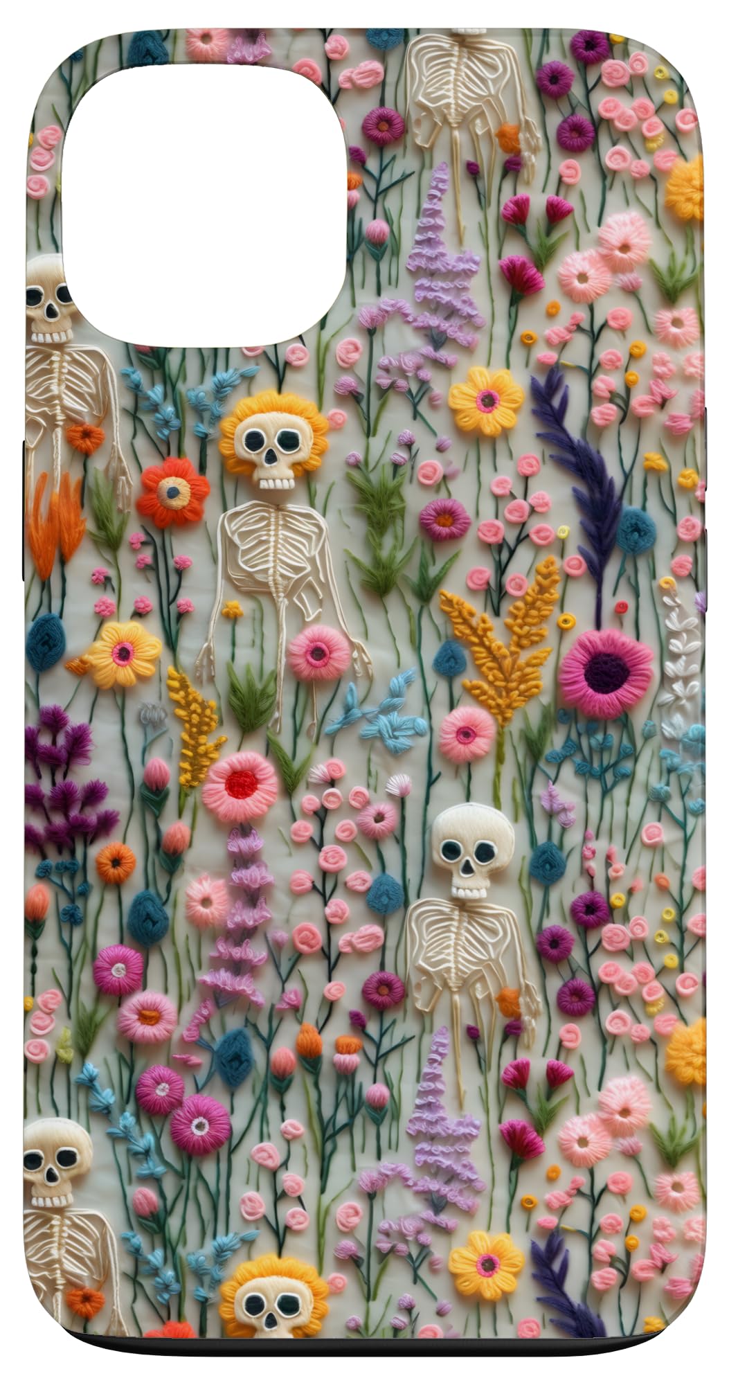 Boho Skeleton in Wildflower Vintage Floral Halloween Case for iPhone 13