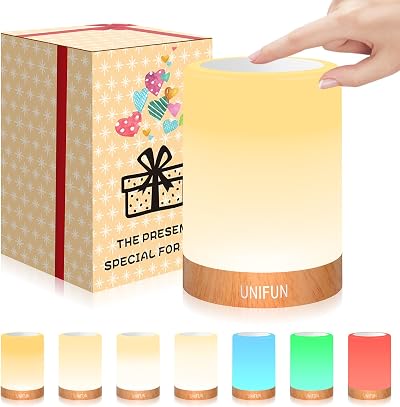UNIFUN Table Lamp Touch Sensor Dimmable RGB Bedside Lamp