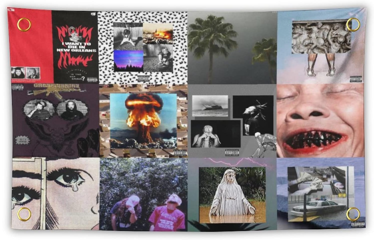 Tapestries - Qaiugi Collage Tapestry 3x5 Feet Wall Hanging Banner Flag for Indoor and Outdoor Decor Perfect Achieve a Cool Bedroom Aesthetic