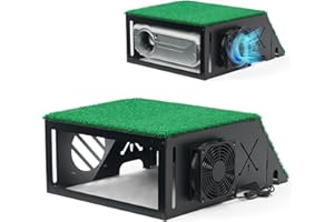 KULAMOON Golf Simulator Projector Cover, Heavy Duty Floor-Mounted Projector Enclosure with Cooling Fan& Artificial Turf-Total