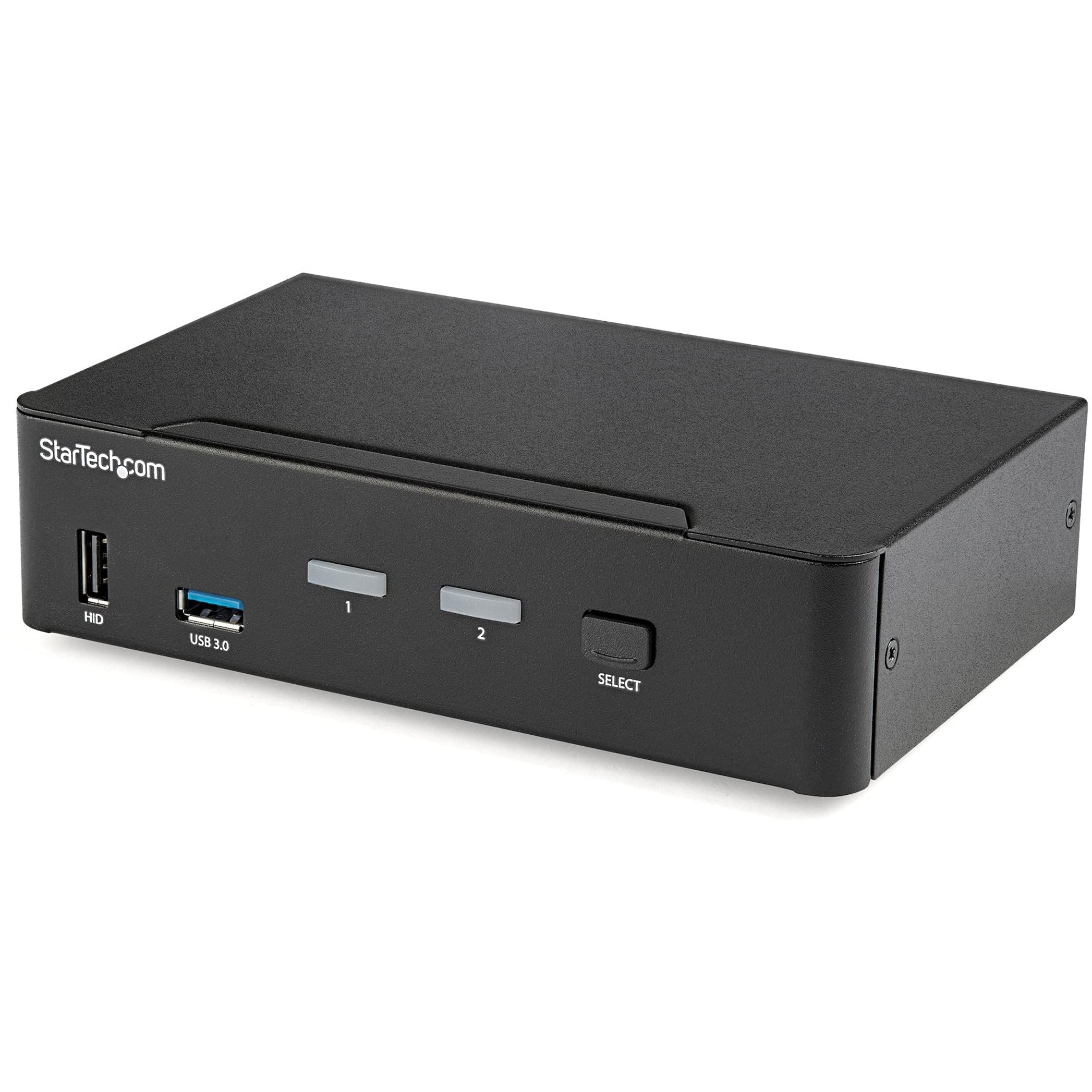 StarTech.com 2 Port DisplayPort KVM Switch - 4K 60Hz - Single Display - Dual Port UHD DP 1.2 USB KVM Switch with Integrated USB 3.0 Hub & Audio - Dell HP Apple Lenovo - TAA Compliant (SV231DPU34K)
