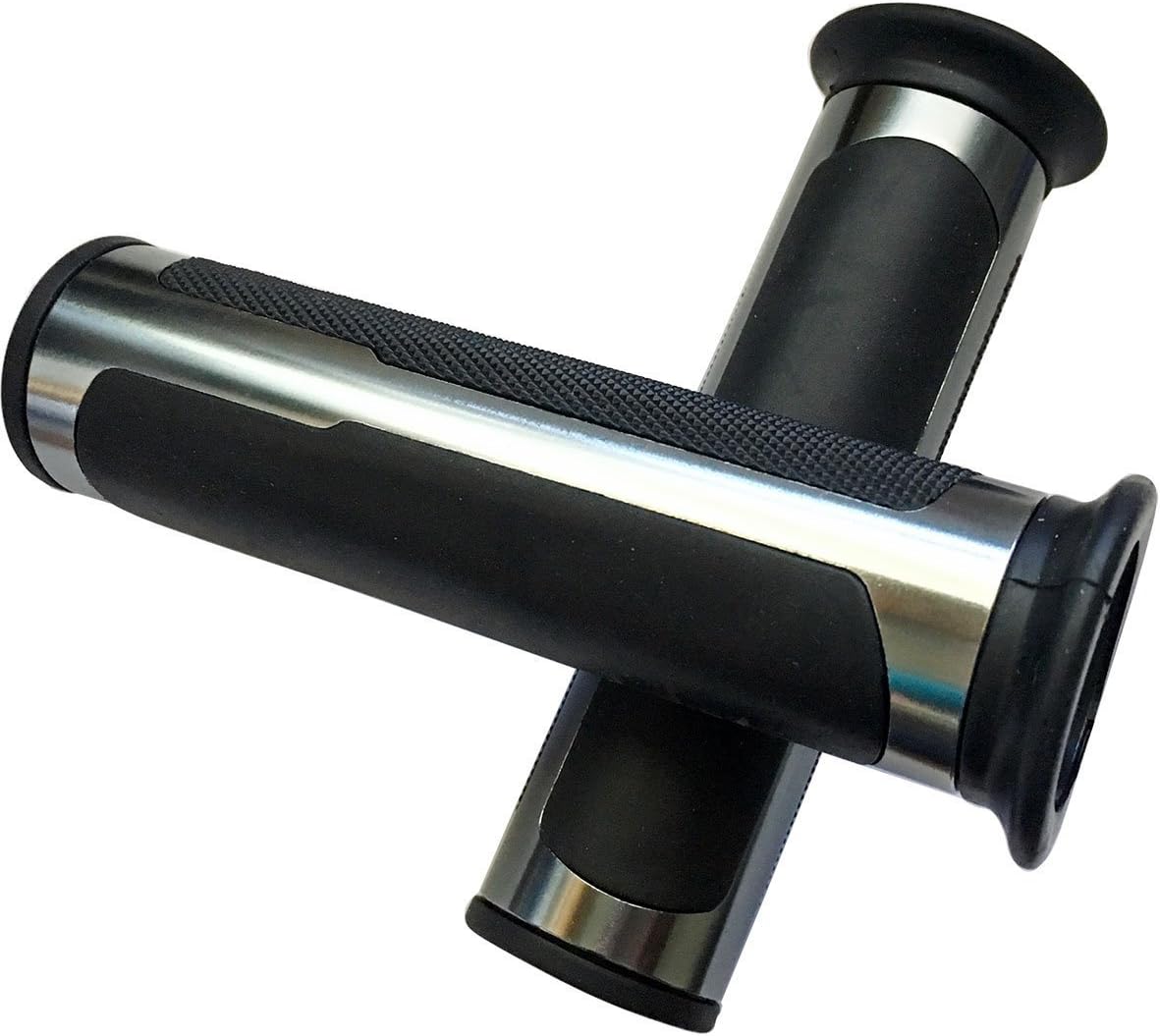 Grey Motorcycel 7/8" 22mm Handle Bar Grips open End for 2012 Ducati Hypermotard 1100 EVO SP