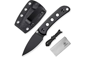 EDC Fixed Blade pocket knife for Camping Survival Hunting Tactical Knives With Sheath and Clip, Made of D2 steel full tang Bl