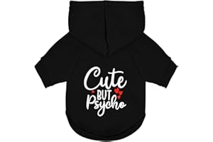 ZIAGAOP Cute but Crazy Dog Hoodie - Warm and Soft Dog Sweatshirt with Leash Hole, Fun Slogan Print, Cozy Winter Coat for Small Medium Dogs and Cats, Perfect for Cold Weather and Daily Walks.Black S
