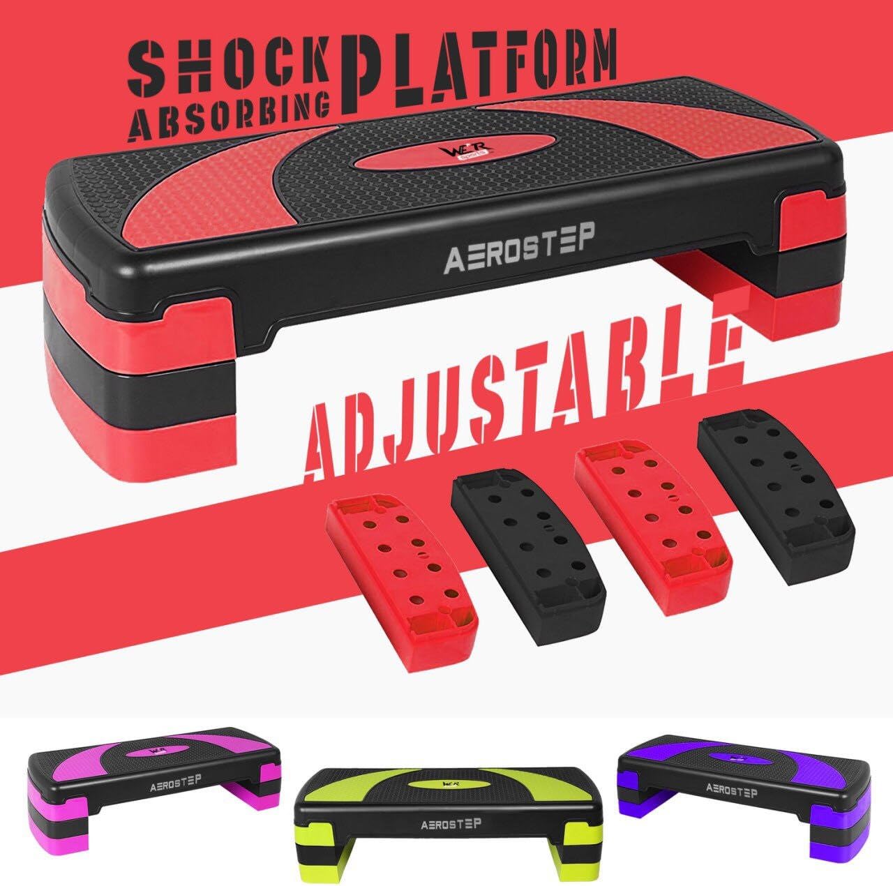 We R Sports Aerobic Step Adjustable Exercise Stepper Yoga Home And Gym Fitness Workout Board