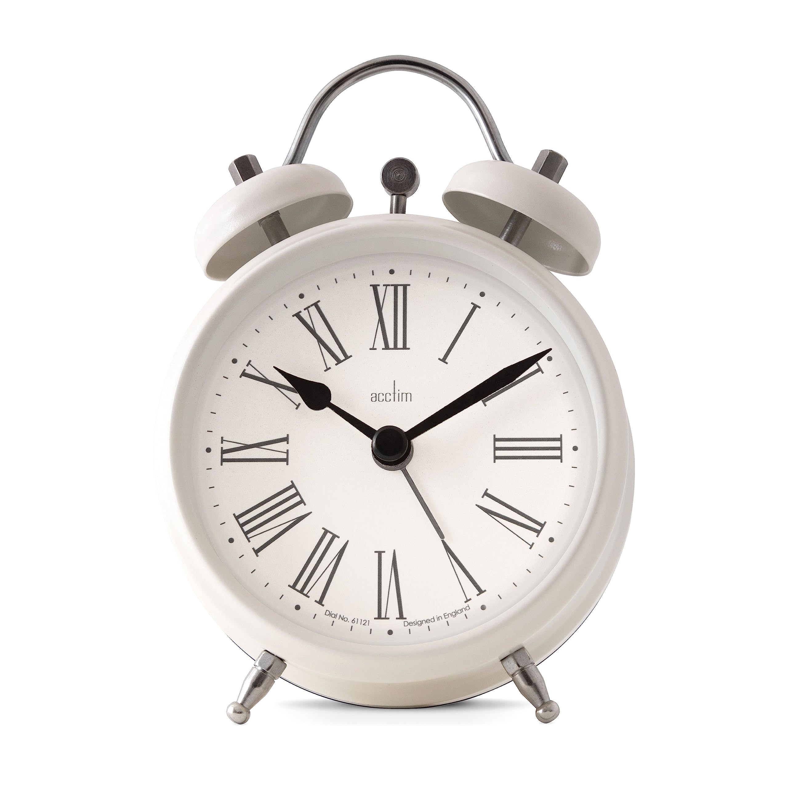 Acctim Shefford Analogue Faux Double Bell Small Alarm Clock (Buttermilk)