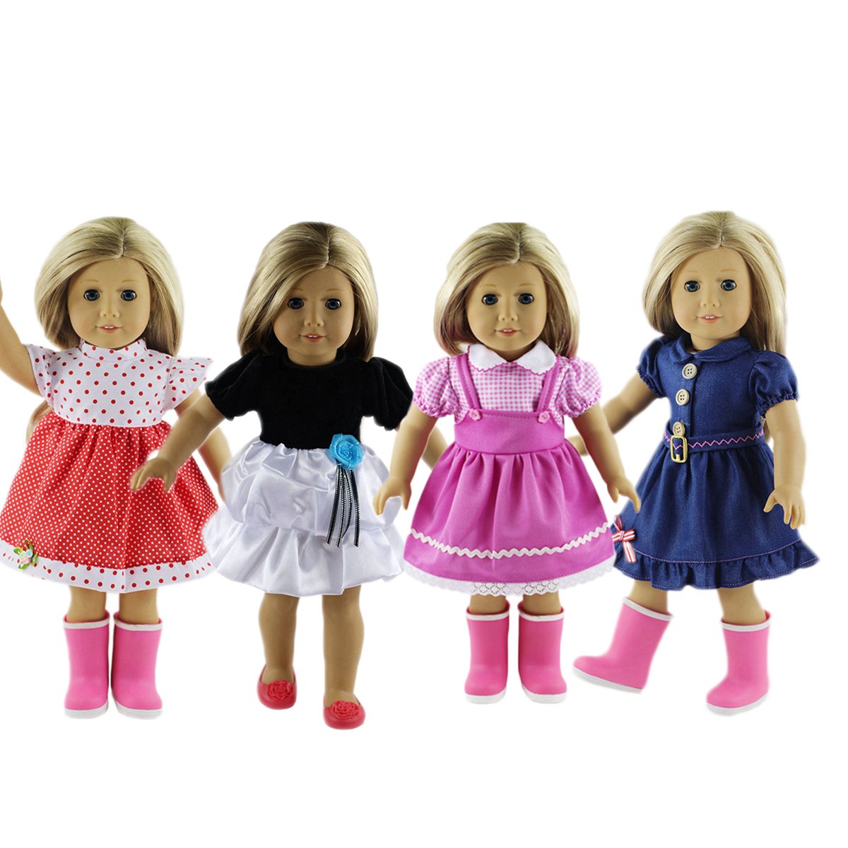 ZWSISU 7 Outfits American Girl Doll Clothes Fits American Girl Doll, Our Generation, Journey