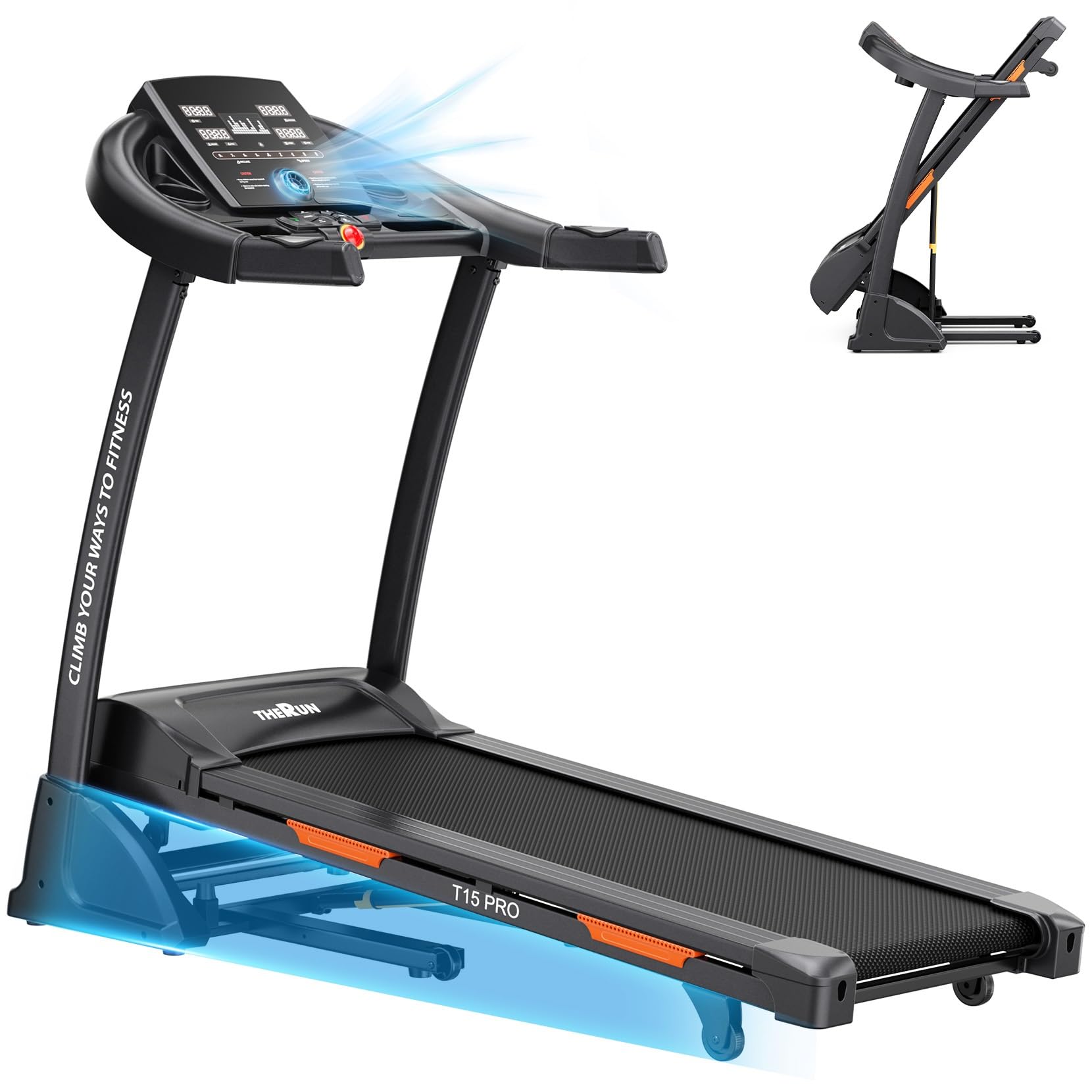 Photo 1 of ** NEW **** THERUN Treadmills for Home, Walking Pad with Auto Incline 0-15%, Workout Equipment for Running & Walking, Folding Treadmill with Built-in Fan, Heart Rate Sensor, Compatible with Bluetooth, Apps