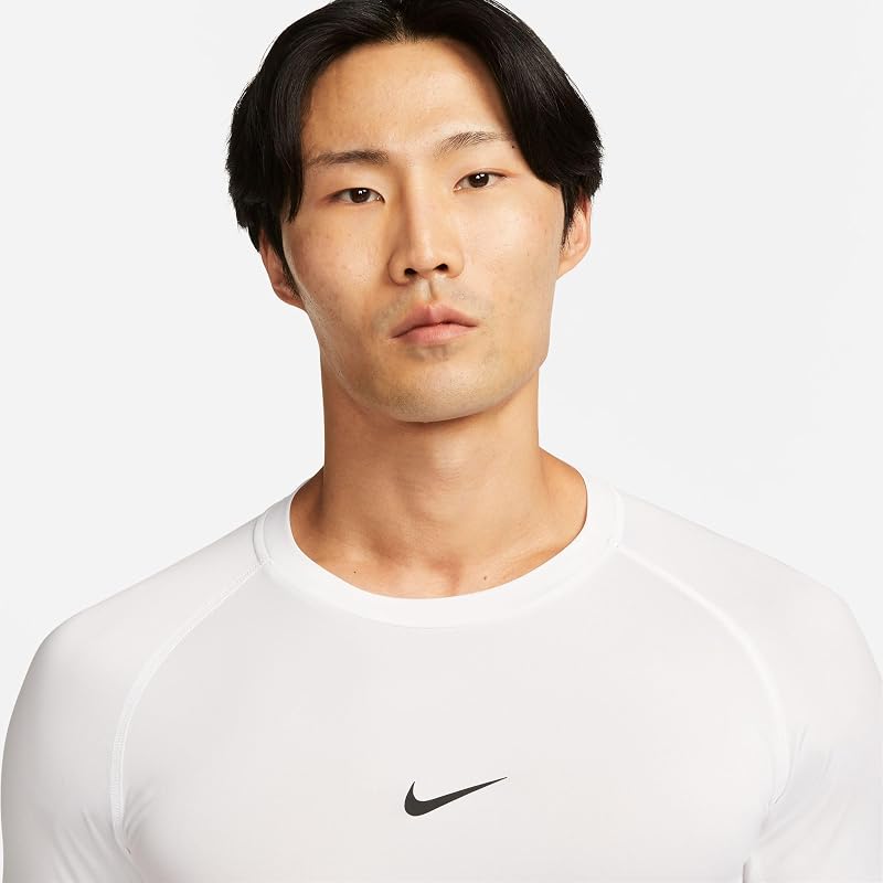 Men's Shirt M NP DF Tight Top SS, White/Black, FB7932-100, XL — photo 4 sur 6