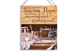 YCYD Retro Sewing Supplies Home Decor Wall Decor Sewing Accessories Wall Art Rustic Wooden Hanging Sign Quilting Supplies for Quilters Sewers Seamstresses Office Wall Home Sewing Room Living Room Decor