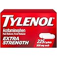 Tylenol Extra Strength Caplets with 500 mg Acetaminophen, Pain Reliever and Fever Reducer for Headache, Backache, Toothache & Minor Arthritis Pain Relief, 225 Count