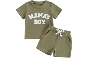 Blotona Embroidery Baby Boy Clothes Summer Short Sleeve Little Dude Print T-Shirt Tops Shorts Set Waffle Knit Outfit