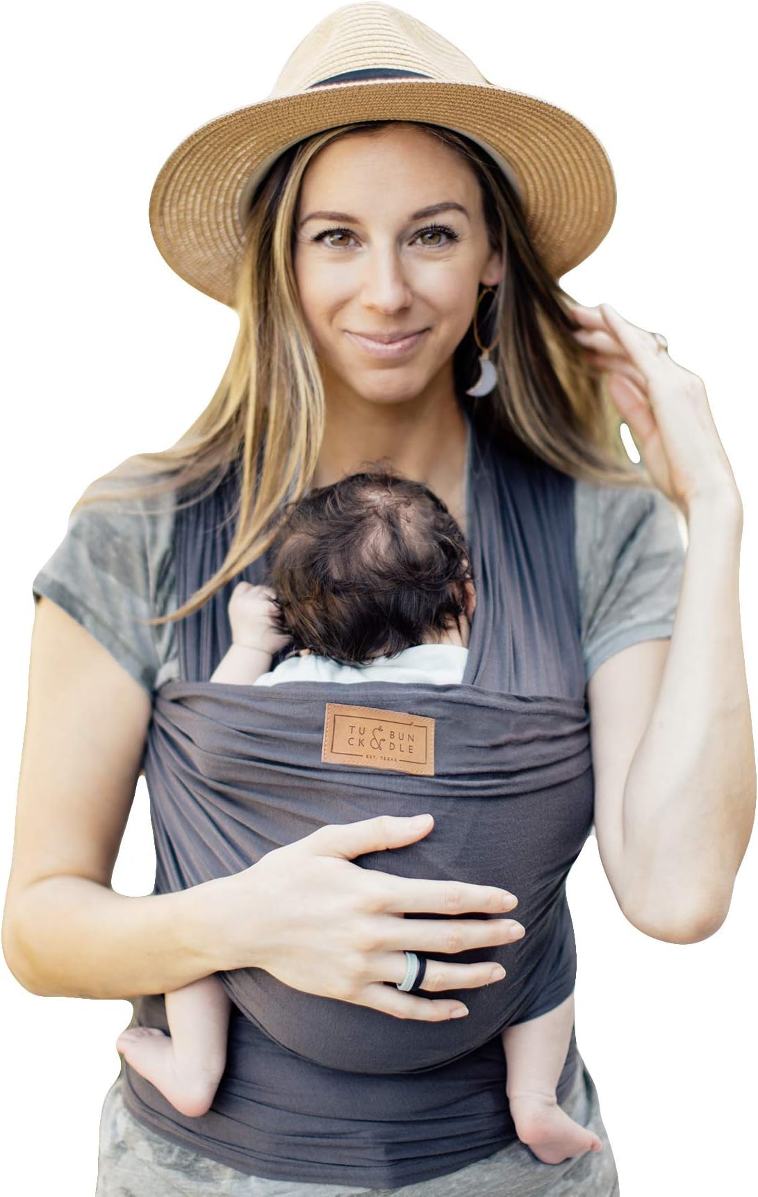 Ezra Baby Wrap - Lightweight Baby Carrier - Slate Grey - Best Baby Wrap for Newborns 0-18 Months - 100% Tencel Modal, Comfortable, Simple, and Hands-Free Babywearing Wraps