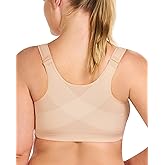 HSIA Posture Bras for Women - Front Closure Bra for Women No Underwire Back Support Plus Size Full Coverage Bra Toast