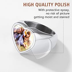 FindChic Customized Signet Photo Rings Heart Chunky