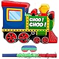 Shappy 3D Train Piñata Red Motorcycle Piñata Small Race Car Birthday Decor with Blindfold Stick Confetti Railroad Bike Car Party Decorations for Racing Theme Birthday Favors Supplies(Train)