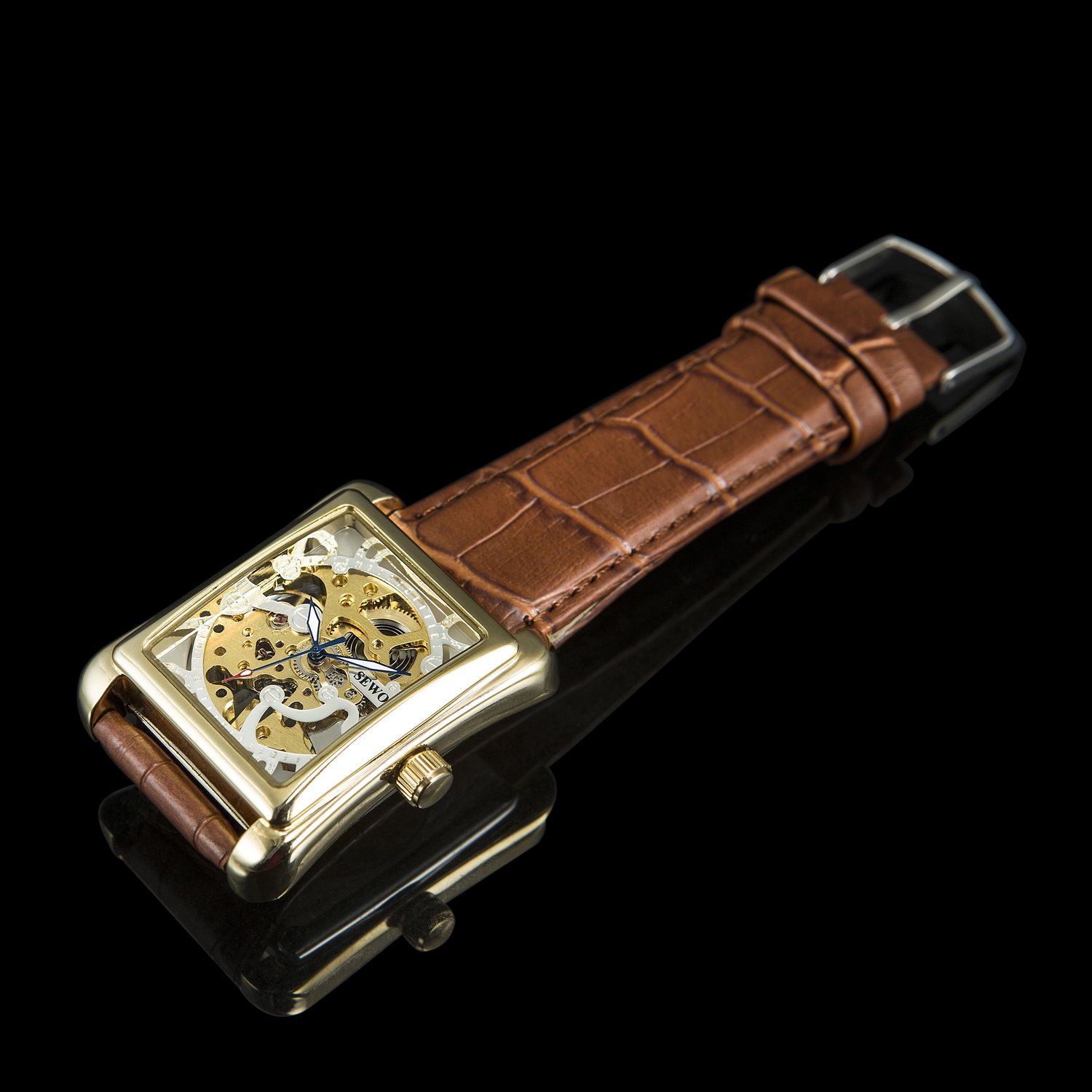 Sewor Men\'s Mechanical Leather Wrist Watch D1248